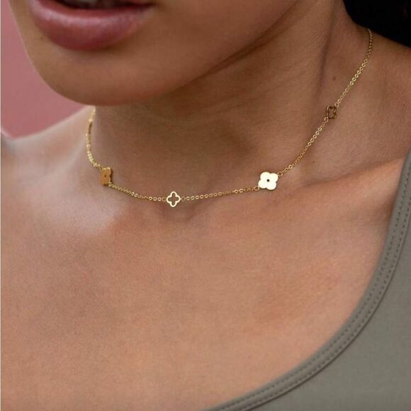 Flower Necklace Q354 - Picture 2 of 7